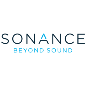 Das Bild zeig das neue Logo der Firma Sonance in Schwarz Blau