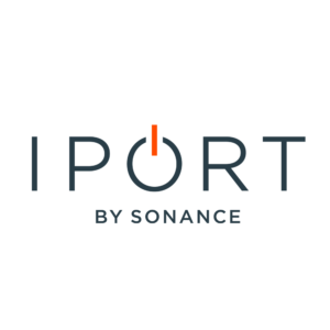 Das Bild zeig das neue Logo der Firma iPort in Schwarz Rot